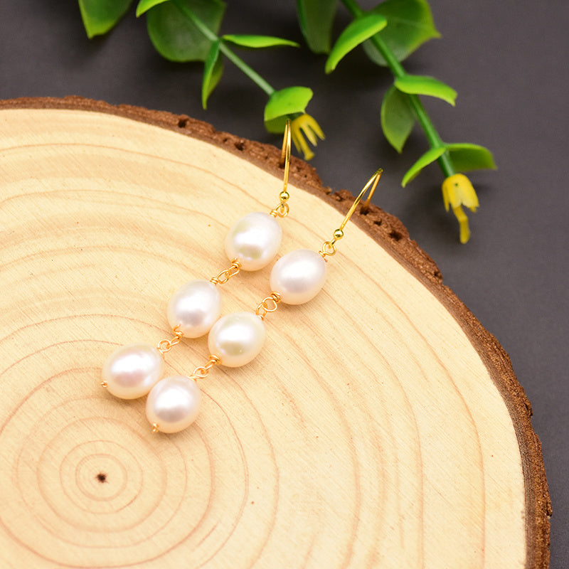 Pure Natural Pearl Earrings Long-Jewearrings