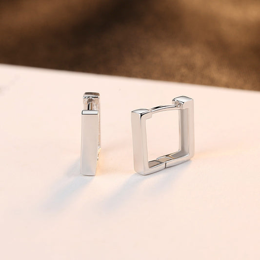 S925 Sterling Silver Earrings Simple Ear Buckle-Jewearrings