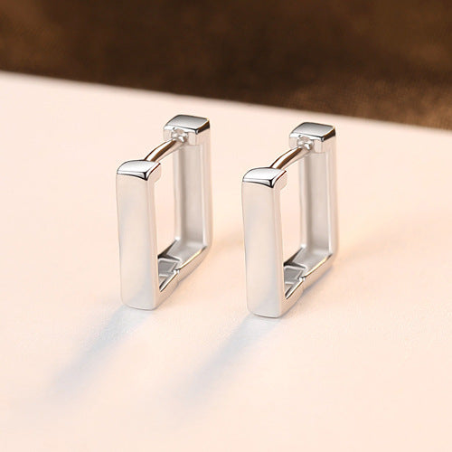 S925 Sterling Silver Earrings Simple Ear Buckle-Jewearrings