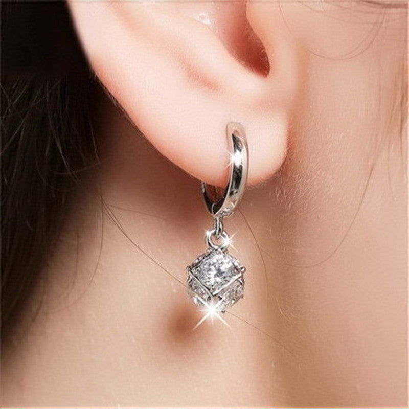 Earrings Zircon Linglong Ball Vintage 925 Sterling Silver Earrings-Jewearrings