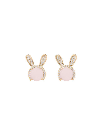 Shine Xuanzi Jewelry Personality Cute Rabbit Earrings Small Earrings Female Simple Student Silver Needle Earrings-Jewearrings