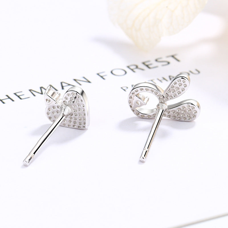 S925 Sterling Silver Asymmetric Love Rabbit Earrings-Jewearrings