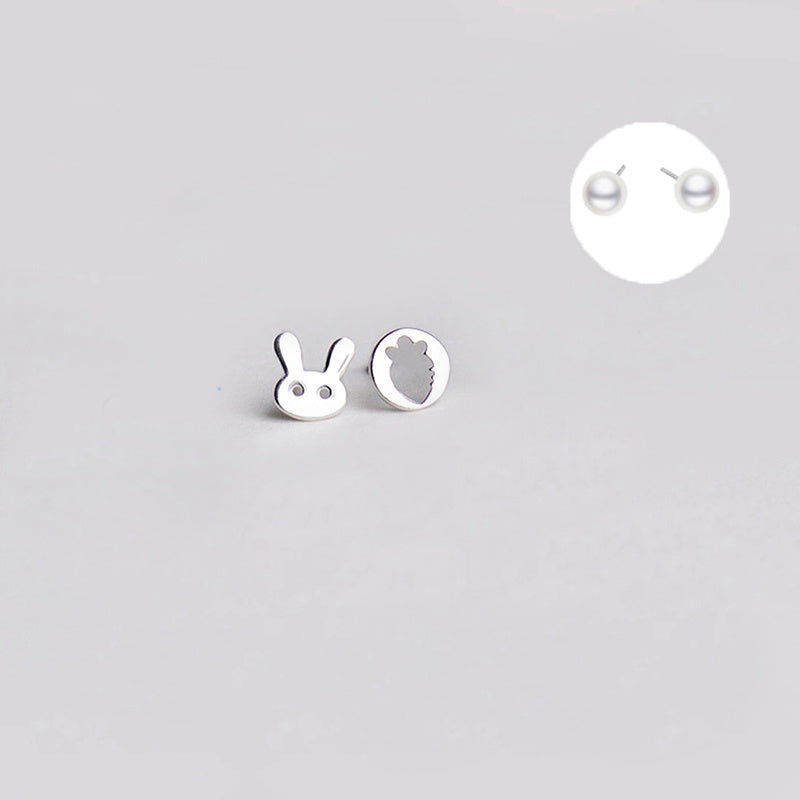 Rabbit 925 Sterling Silver Earrings Design Sense-Jewearrings