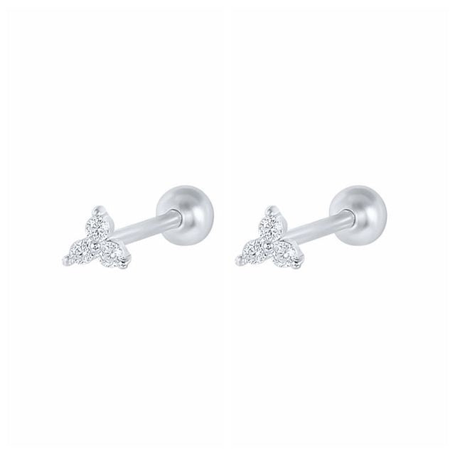 New 1 Pair Real 925 Sterling Silver Stud Earrings For-Jewearrings