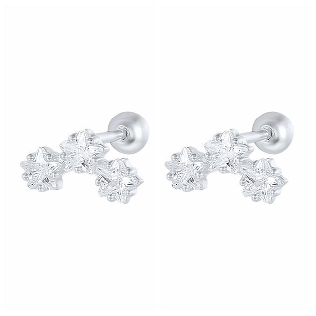 New 1 Pair Real 925 Sterling Silver Stud Earrings For-Jewearrings