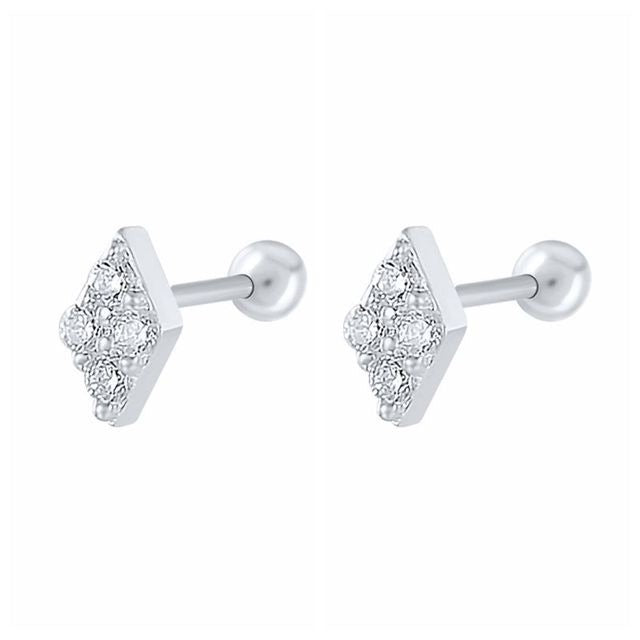 New 1 Pair Real 925 Sterling Silver Stud Earrings For-Jewearrings