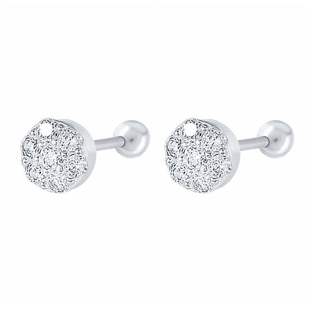 New 1 Pair Real 925 Sterling Silver Stud Earrings For-Jewearrings