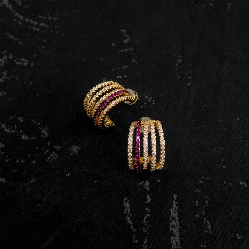 Round Hoop Earrings Women Fashion Temperament Personality Earrings-Jewearrings