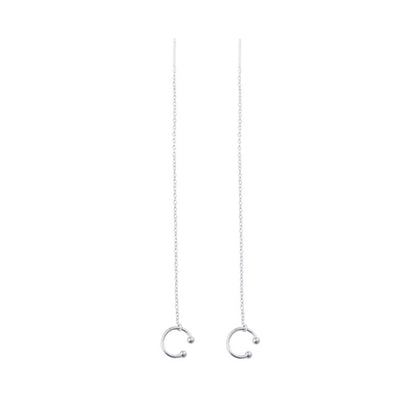 Minimalist Long Tassel Threader Stud Earrings For Women-Jewearrings