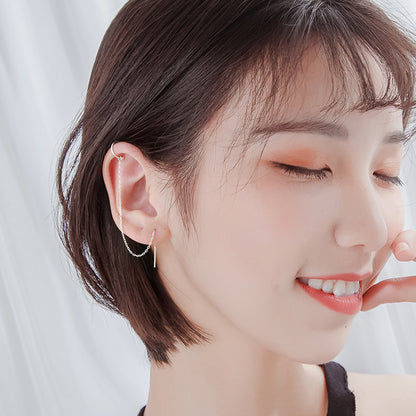 Minimalist Long Tassel Threader Stud Earrings For Women-Jewearrings