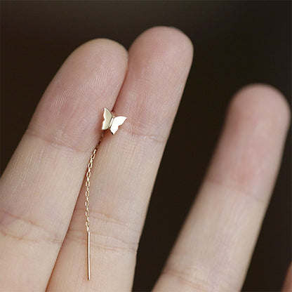 Minimalist Long Tassel Threader Stud Earrings For Women-Jewearrings