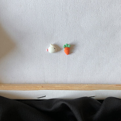 Apple Bunny Carrot Stud Earrings Cute And Small, Girly Fun-Jewearrings