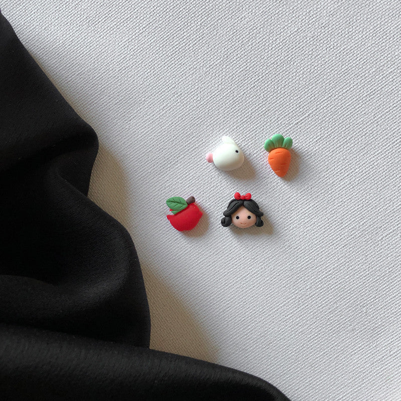 Apple Bunny Carrot Stud Earrings Cute And Small, Girly Fun-Jewearrings