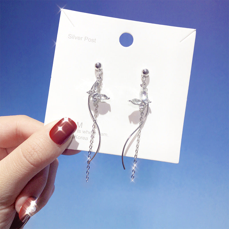 Korean High-end Earrings Female Sterling Silver Needle Temperament Earrings-Jewearrings