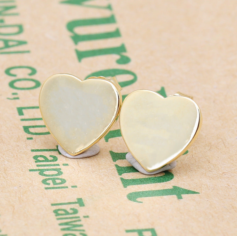 Sterling Silver Heart-shaped Stud Earrings Simple And Versatile Mini Heart-shaped Stud Earrings For Women-Jewearrings