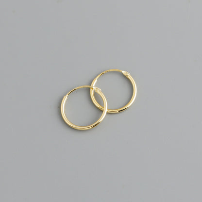 Simple Fashion Personality Circle Shape Light Body S925 Sterling Silver Ear Hoop Earrings-Jewearrings