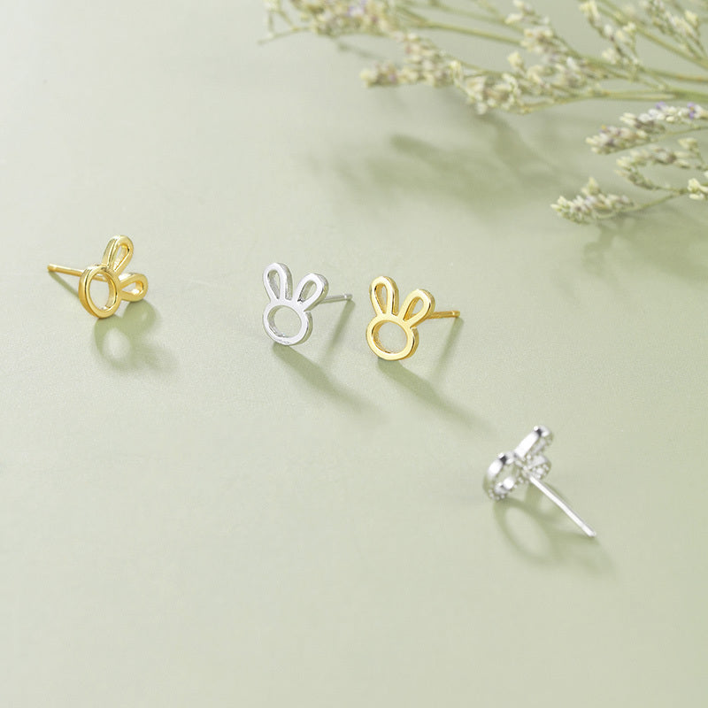 Rabbit Earrings Sterling Silver Cute And Sweet All-match-Jewearrings