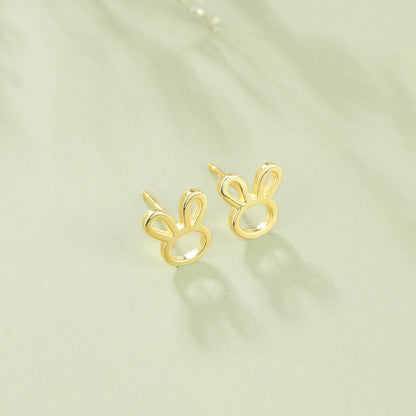 Rabbit Earrings Sterling Silver Cute And Sweet All-match-Jewearrings