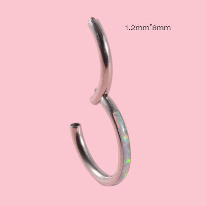 Stainless Steel Real Opal Piercing Jewelry Nose Ring Nose Ring Multifunctional Earrings-Jewearrings