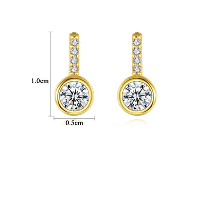 Simple S925 Sterling Silver Women'S Zircon Stud Earrings Exquisite Earrings-Jewearrings