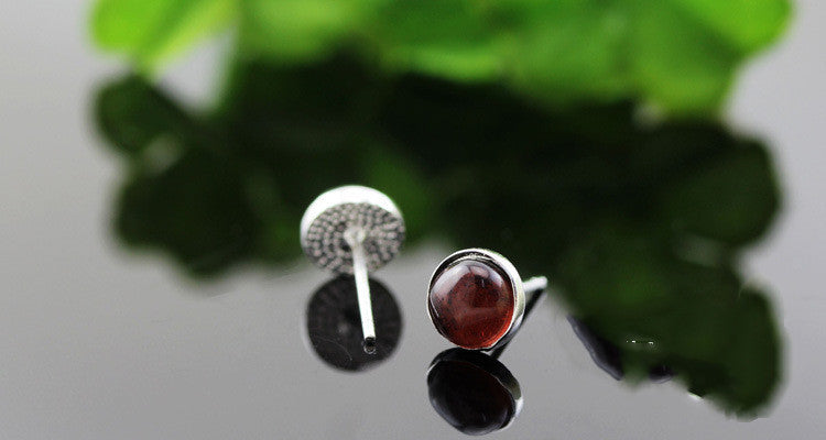 Sterling Silver Earrings Cat Eye Grape Color Fashionable And Exquisite-Jewearrings