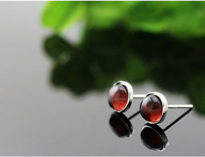 Sterling Silver Earrings Cat Eye Grape Color Fashionable And Exquisite-Jewearrings