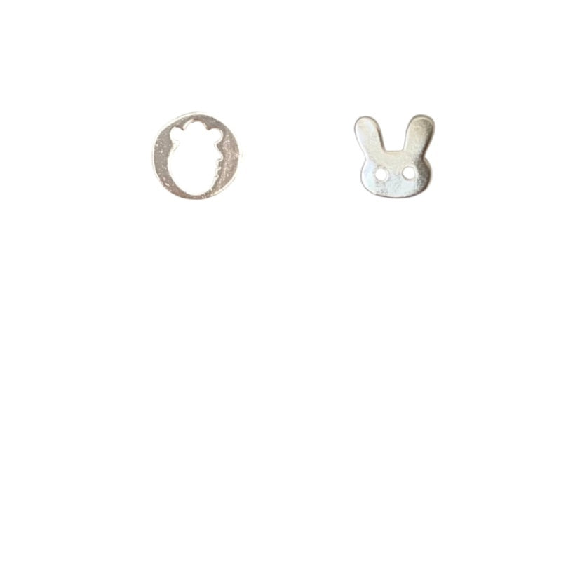 Milk Rabbit PlanetSimple And Small Mini Exquisite Earrings Silver Cartoon Cute Rabbit Niche Earrings-Jewearrings