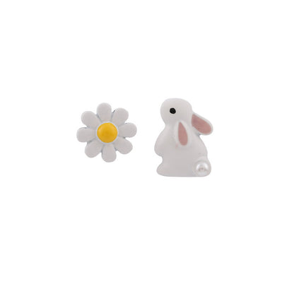 S925 Silver Needle Korean Simple Mini Cute Bunny Stud Earrings-Jewearrings