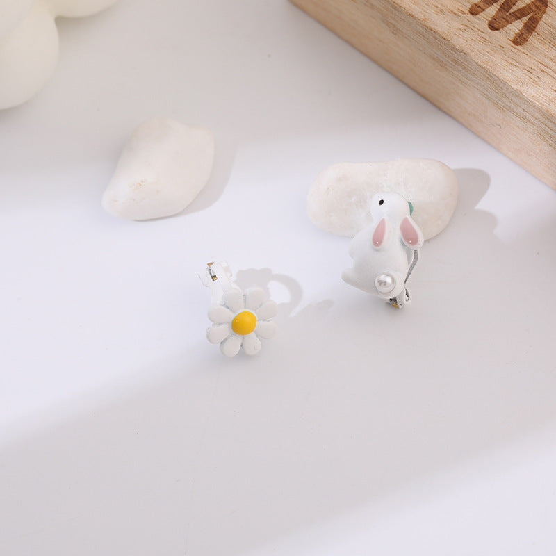 S925 Silver Needle Korean Simple Mini Cute Bunny Stud Earrings-Jewearrings