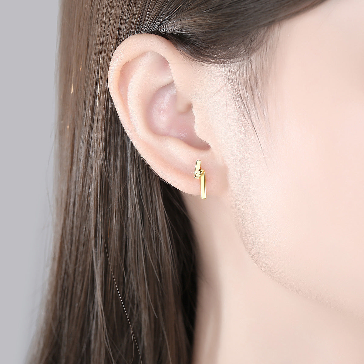 StudSimple Long Streamline Earrings 14K Gold Plated Earrings Earrings-Jewearrings