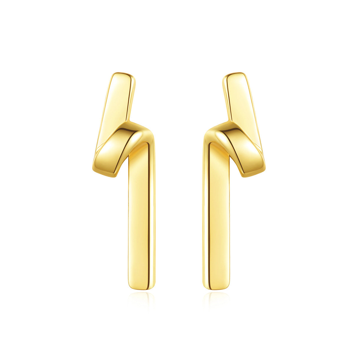 StudSimple Long Streamline Earrings 14K Gold Plated Earrings Earrings-Jewearrings