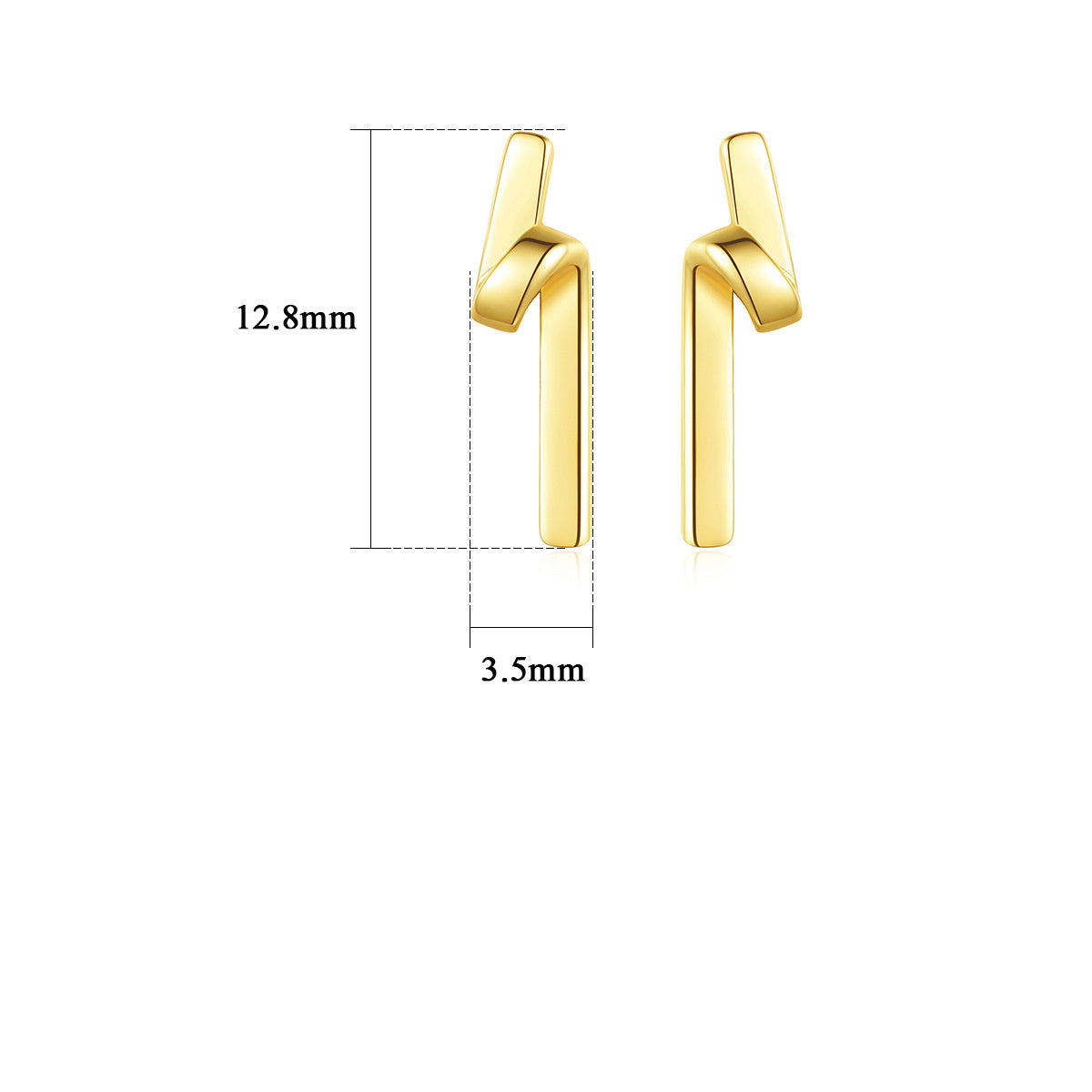 StudSimple Long Streamline Earrings 14K Gold Plated Earrings Earrings-Jewearrings