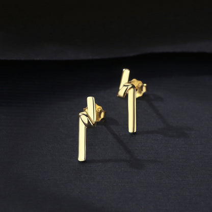 StudSimple Long Streamline Earrings 14K Gold Plated Earrings Earrings-Jewearrings