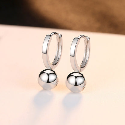 S925 Sterling Silver Earrings Round Beads Ladies Earrings-Jewearrings