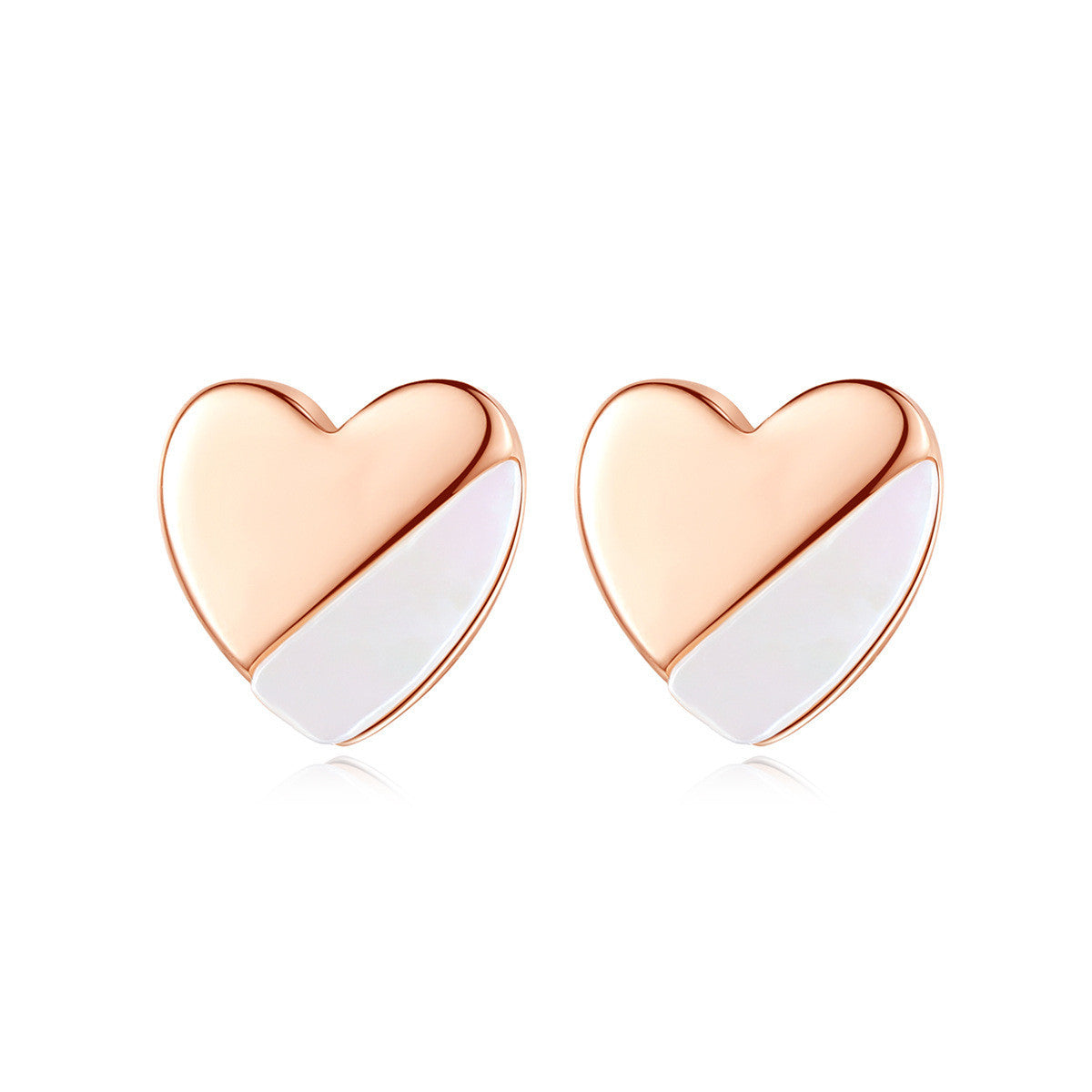 S925 Sterling Silver Simple Love Heart-shaped Earrings-Jewearrings