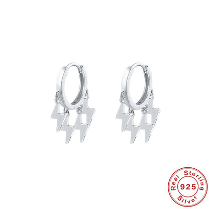 S925 Sterling Silver Small Lightning Earrings-Jewearrings