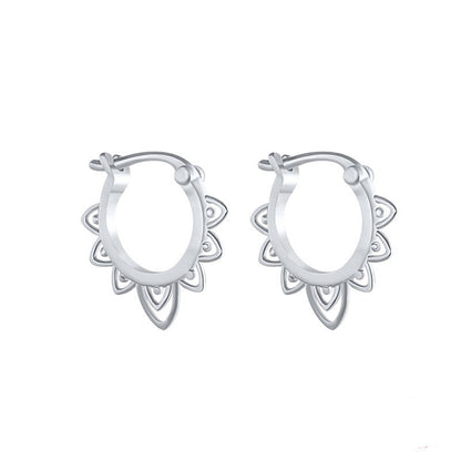 S925 Sterling Silver Personalized Hollow Pattern Earrings-Jewearrings