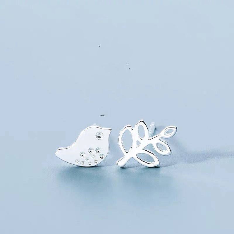 Cute Children's Petite Bunny Earrings In Sterling Silver-Jewearrings