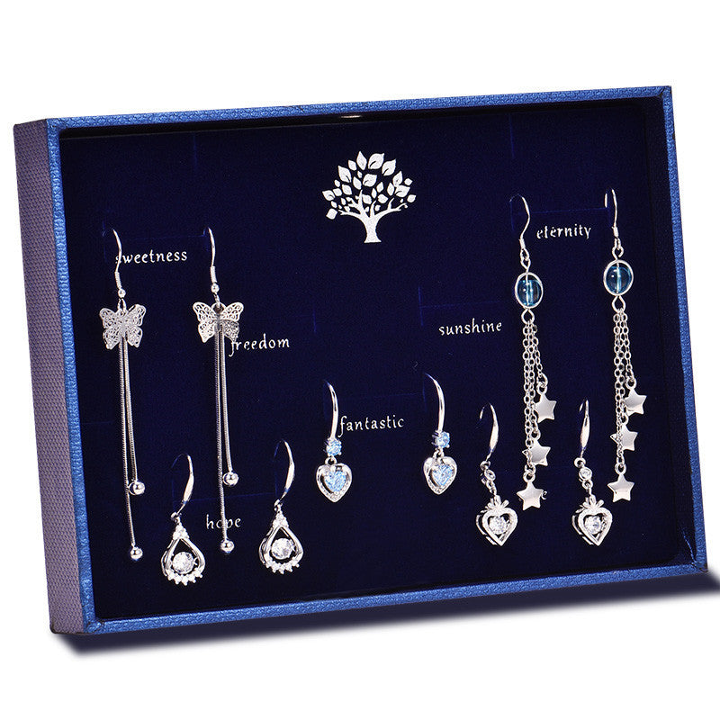 Earring Set Fairy Earrings Female Sterling Silver Pin-Jewearrings