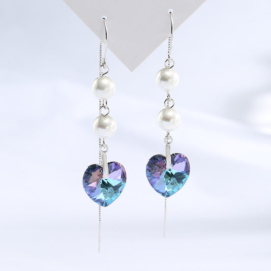 925 Silver Earrings With Heart-shaped Pearl Fashion Earrings-Jewearrings