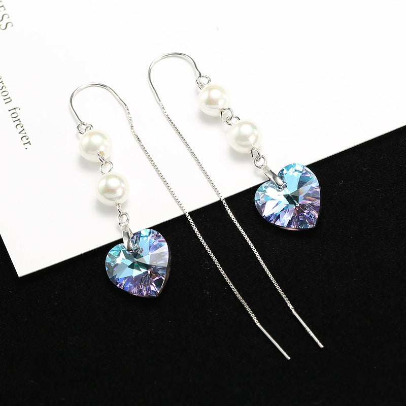 925 Silver Earrings With Heart-shaped Pearl Fashion Earrings-Jewearrings