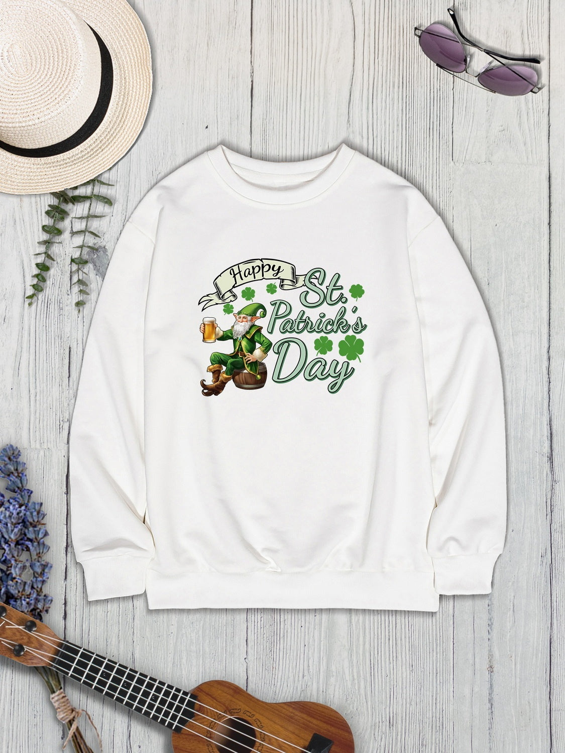 HAPPY ST. PATRICK'S DAY Round Neck Sweatshirt-Jewearrings