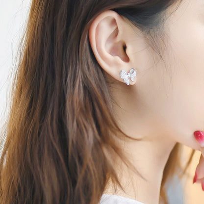 Zircon earrings bow-Jewearrings