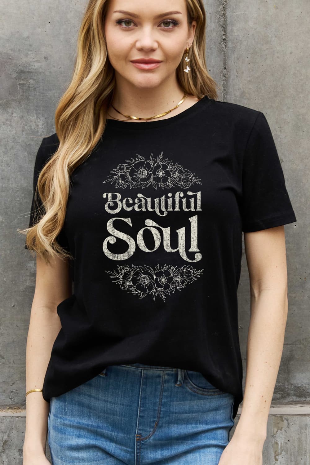 Simply Love Full Size BEAUTIFUL SOUL Graphic Cotton Tee-Jewearrings