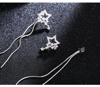 Korean temperament personality silver needle stud earrings women-Jewearrings