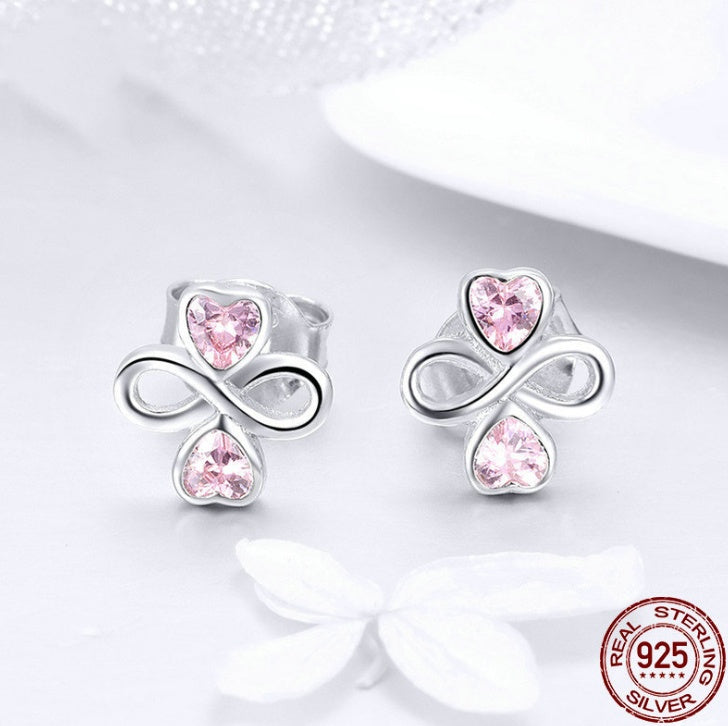 Sterling Silver Infinite Love Heart Earrings-Jewearrings