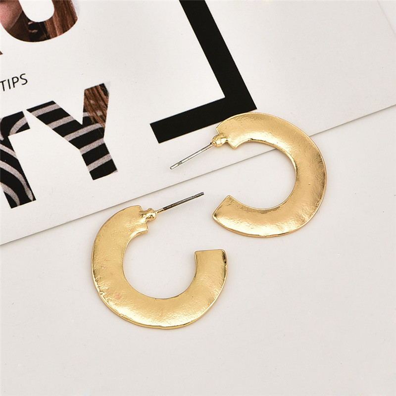 Women Simple Vintage Gold Moon Earrings-Jewearrings