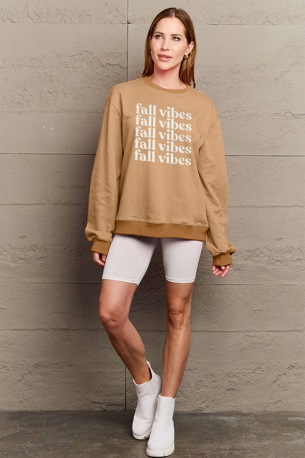 Simply Love Full Size FALL VIBES Graphic Sweatshirt-Jewearrings