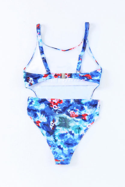 Floral Cutout Sleeveless One-Piece Swimsuit-Jewearrings