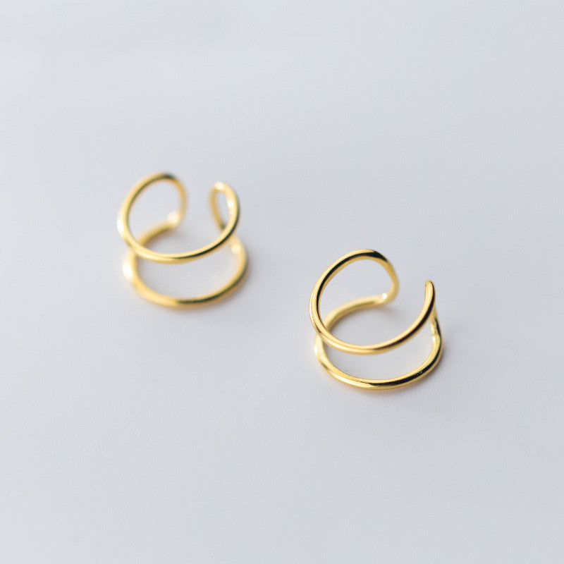 Double-layer line ear clip without pierced earrings-Jewearrings